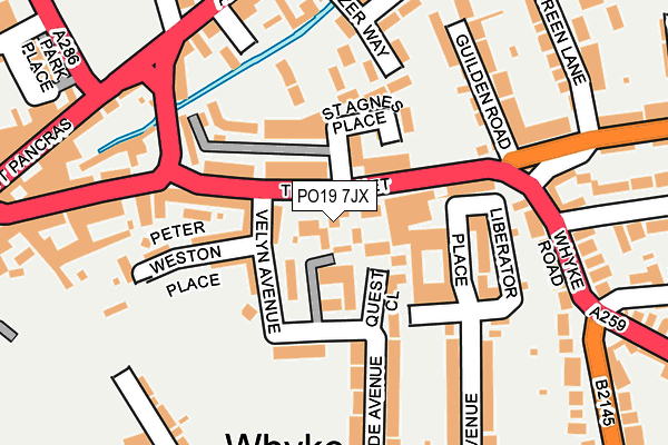 PO19 7JX map - OS OpenMap – Local (Ordnance Survey)