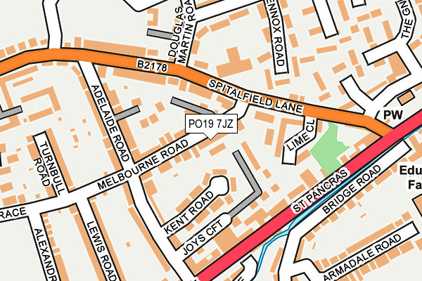 PO19 7JZ map - OS OpenMap – Local (Ordnance Survey)