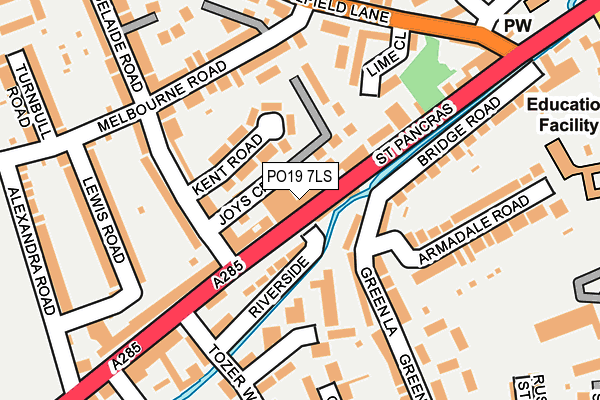 PO19 7LS map - OS OpenMap – Local (Ordnance Survey)