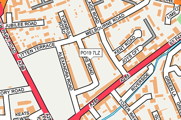 PO19 7LZ map - OS OpenMap – Local (Ordnance Survey)