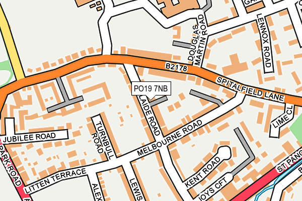 PO19 7NB map - OS OpenMap – Local (Ordnance Survey)