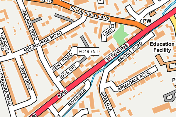 PO19 7NJ map - OS OpenMap – Local (Ordnance Survey)
