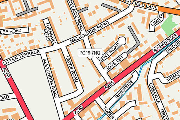 PO19 7NQ map - OS OpenMap – Local (Ordnance Survey)