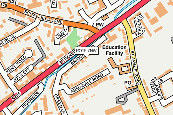 PO19 7NW map - OS OpenMap – Local (Ordnance Survey)