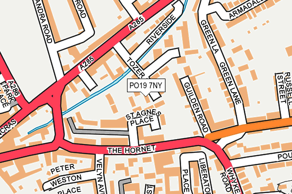 PO19 7NY map - OS OpenMap – Local (Ordnance Survey)