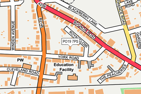 PO19 7PS map - OS OpenMap – Local (Ordnance Survey)