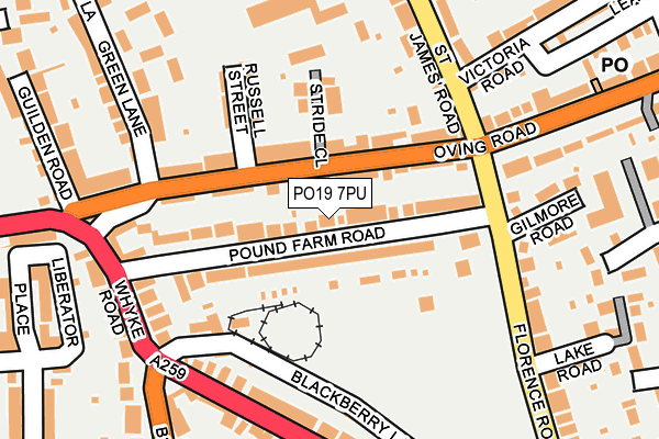 PO19 7PU map - OS OpenMap – Local (Ordnance Survey)