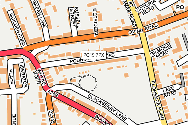 PO19 7PX map - OS OpenMap – Local (Ordnance Survey)