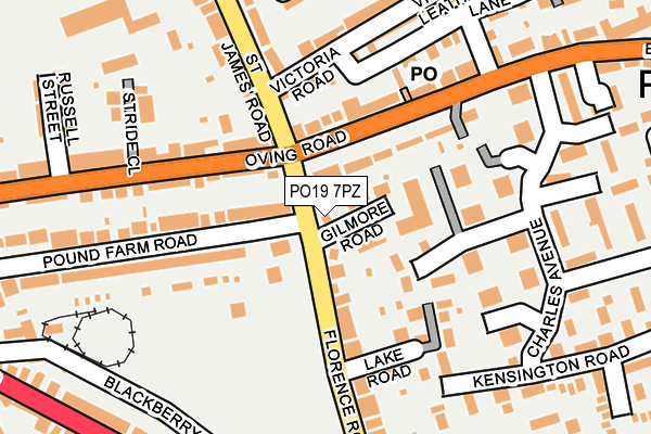 PO19 7PZ map - OS OpenMap – Local (Ordnance Survey)