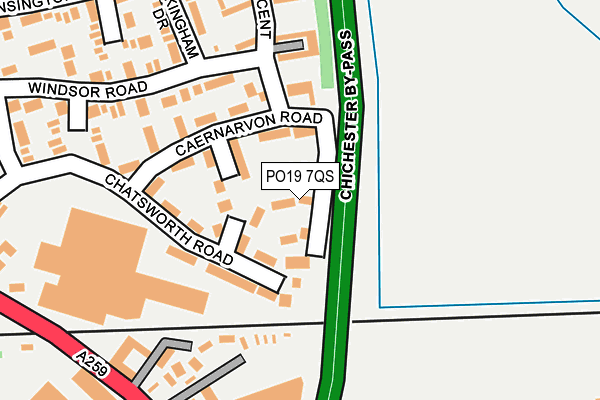 PO19 7QS map - OS OpenMap – Local (Ordnance Survey)