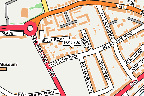 PO19 7SZ map - OS OpenMap – Local (Ordnance Survey)