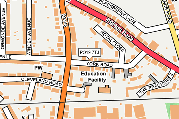 PO19 7TJ map - OS OpenMap – Local (Ordnance Survey)