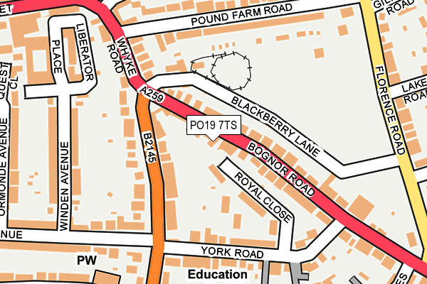 PO19 7TS map - OS OpenMap – Local (Ordnance Survey)