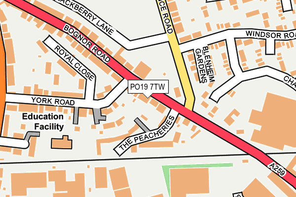 PO19 7TW map - OS OpenMap – Local (Ordnance Survey)