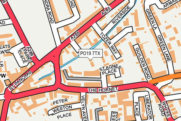 PO19 7TX map - OS OpenMap – Local (Ordnance Survey)