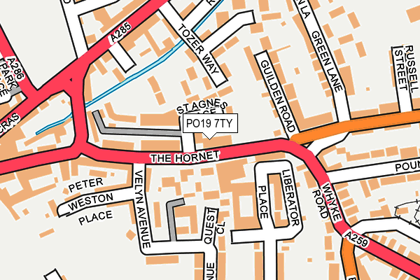 PO19 7TY map - OS OpenMap – Local (Ordnance Survey)