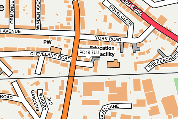 PO19 7UJ map - OS OpenMap – Local (Ordnance Survey)