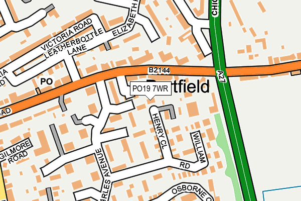 PO19 7WR map - OS OpenMap – Local (Ordnance Survey)