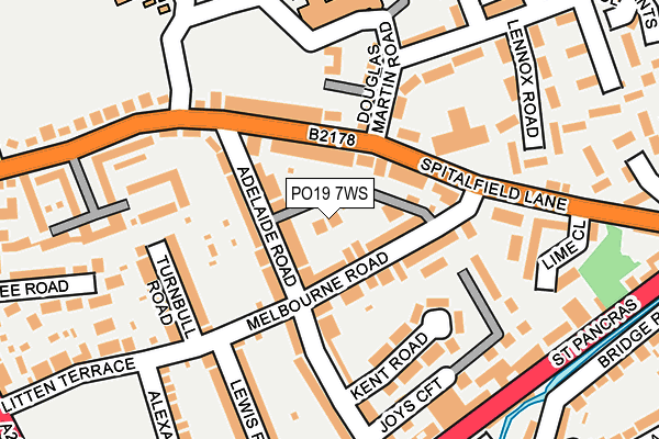 PO19 7WS map - OS OpenMap – Local (Ordnance Survey)