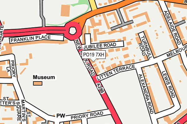 PO19 7XH map - OS OpenMap – Local (Ordnance Survey)