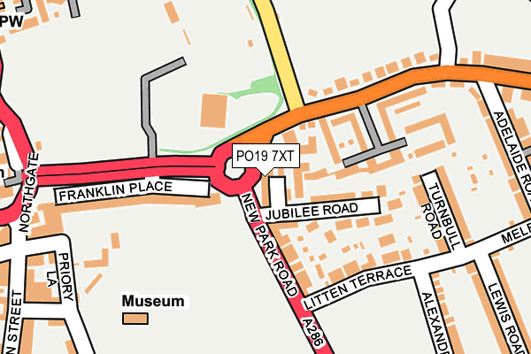 PO19 7XT map - OS OpenMap – Local (Ordnance Survey)