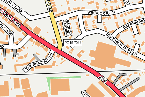 PO19 7XU map - OS OpenMap – Local (Ordnance Survey)