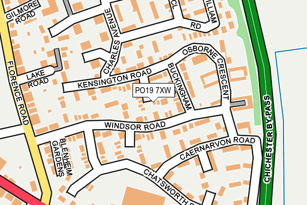 PO19 7XW map - OS OpenMap – Local (Ordnance Survey)