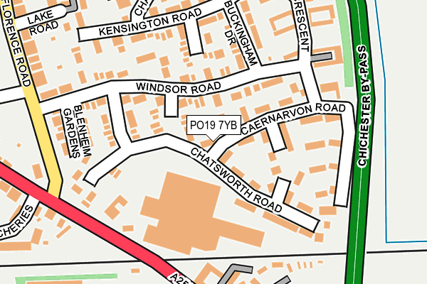 PO19 7YB map - OS OpenMap – Local (Ordnance Survey)