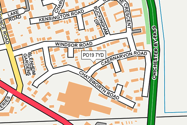 PO19 7YD map - OS OpenMap – Local (Ordnance Survey)