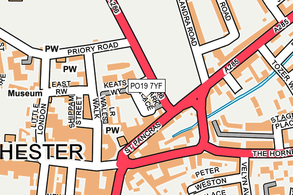 PO19 7YF map - OS OpenMap – Local (Ordnance Survey)