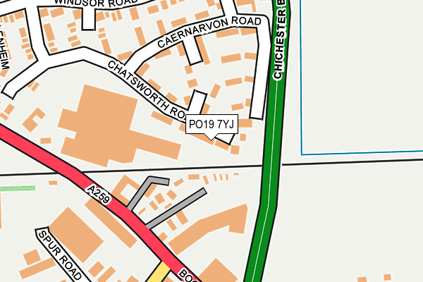 PO19 7YJ map - OS OpenMap – Local (Ordnance Survey)