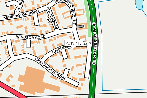 PO19 7YL map - OS OpenMap – Local (Ordnance Survey)