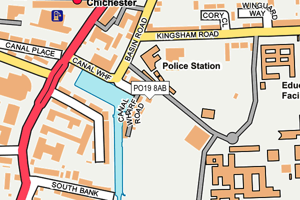 PO19 8AB map - OS OpenMap – Local (Ordnance Survey)