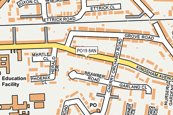 PO19 8AN map - OS OpenMap – Local (Ordnance Survey)