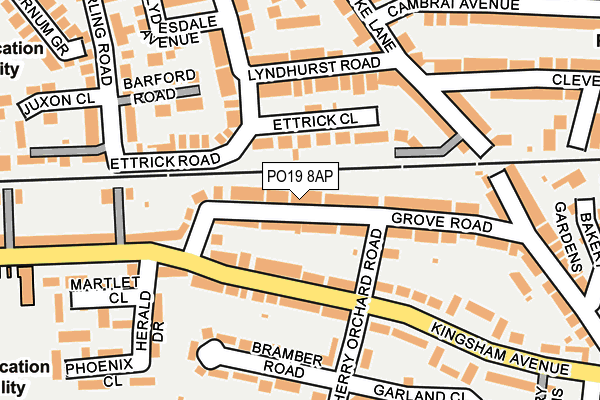 PO19 8AP map - OS OpenMap – Local (Ordnance Survey)