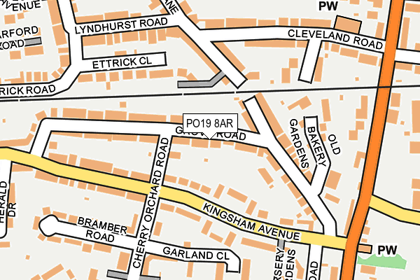 PO19 8AR map - OS OpenMap – Local (Ordnance Survey)