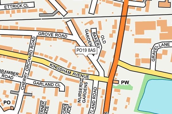 PO19 8AS map - OS OpenMap – Local (Ordnance Survey)