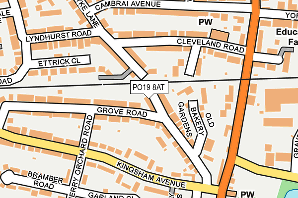 PO19 8AT map - OS OpenMap – Local (Ordnance Survey)