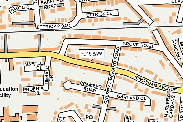PO19 8AW map - OS OpenMap – Local (Ordnance Survey)