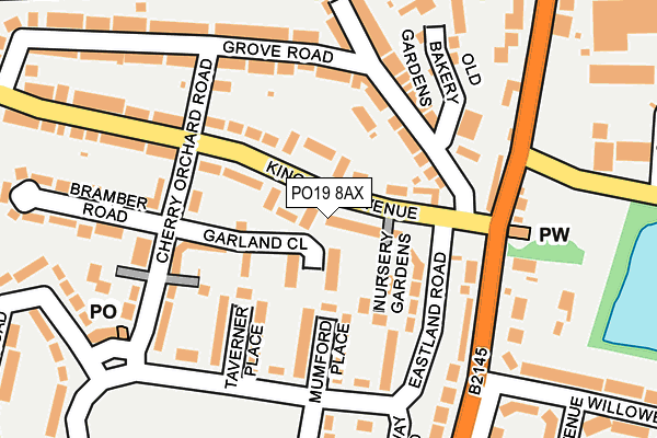 PO19 8AX map - OS OpenMap – Local (Ordnance Survey)
