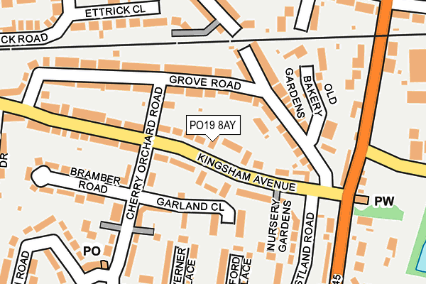 PO19 8AY map - OS OpenMap – Local (Ordnance Survey)
