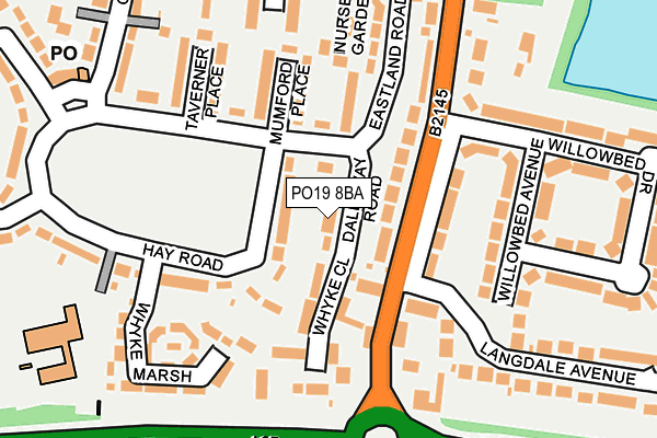 PO19 8BA map - OS OpenMap – Local (Ordnance Survey)