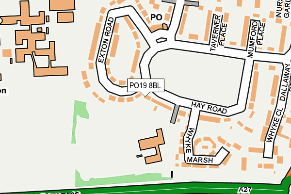 PO19 8BL map - OS OpenMap – Local (Ordnance Survey)