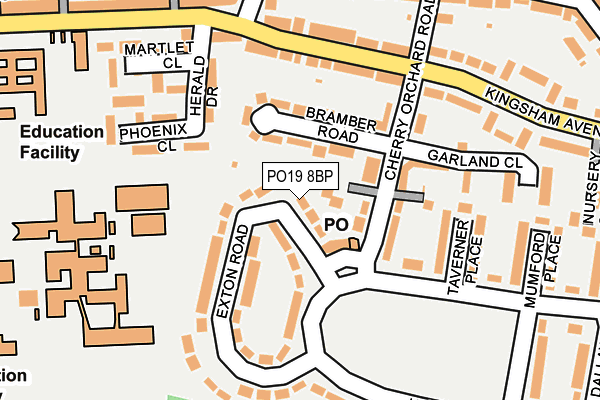 PO19 8BP map - OS OpenMap – Local (Ordnance Survey)