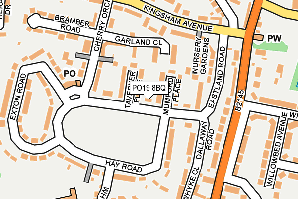 PO19 8BQ map - OS OpenMap – Local (Ordnance Survey)