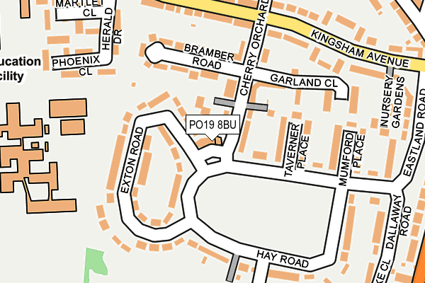 PO19 8BU map - OS OpenMap – Local (Ordnance Survey)