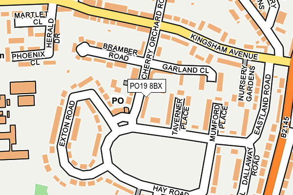 PO19 8BX map - OS OpenMap – Local (Ordnance Survey)