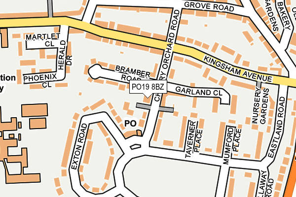 PO19 8BZ map - OS OpenMap – Local (Ordnance Survey)