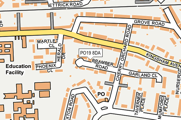 PO19 8DA map - OS OpenMap – Local (Ordnance Survey)