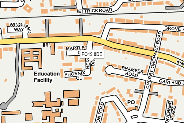 PO19 8DE map - OS OpenMap – Local (Ordnance Survey)